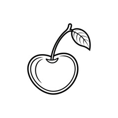 Elegant Cherry Fruit Icon. Thin Line Vector Design for Versatile Use