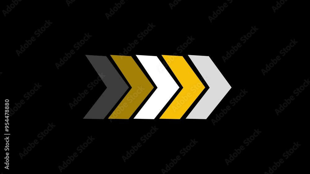 Poster looping directional indicators with animated motion. animated arrows guide the user through a seamle