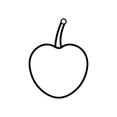 Cherry Fruit Thin Line Icon. Sleek and Modern Vector Design
