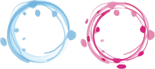 水彩風の丸い飾り枠