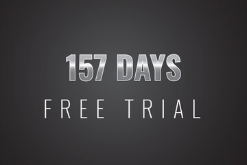 157 day free trial banner design. 157 days free banner background
