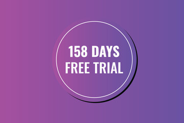 158 day free trial banner design. 158 days free banner background
