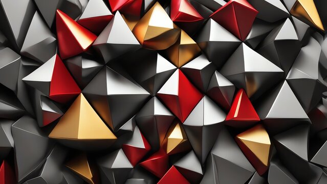in a thrilling macro shot a hyper realistic 3d triangle boasting a futuristic design takes the abstract geometric background 