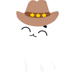 Charming Ghosts with Cowboy Hats Adorable Western Themed Ghost Art