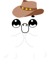 Charming Ghosts with Cowboy Hats Adorable Western Themed Ghost Art