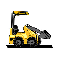 Mini Skid steer loader , logo vector image .