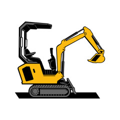 Mini Exavator , logo vector image .