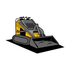 Mini Skid steer loader , logo vector image .