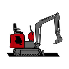 Mini Exavator , logo vector image .