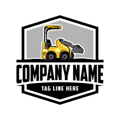 Mini Skid steer loader , logo vector image .