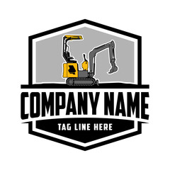 Mini Exavator , logo vector image .