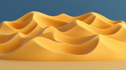 Abstract Yellow Sand Dunes - 3D Rendering