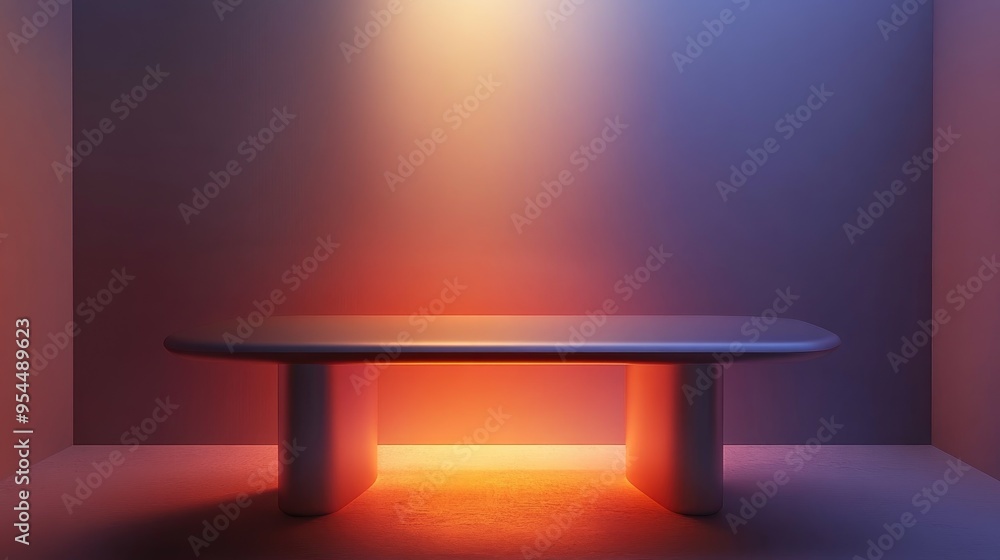 Poster 3d rendering of an empty table for showcasing montages