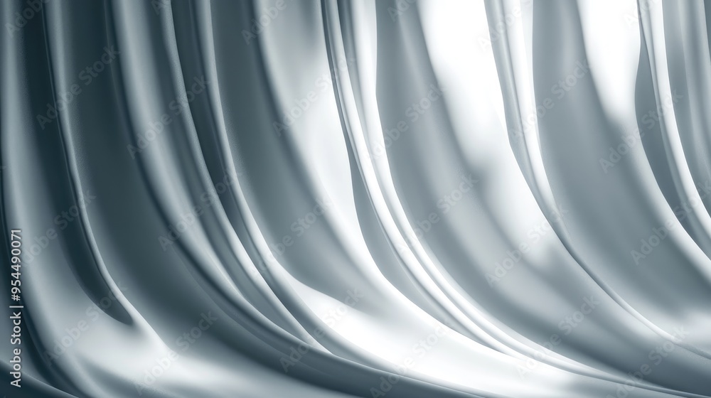 Poster 3d rendering of abstract lines and shadows on a curtain
