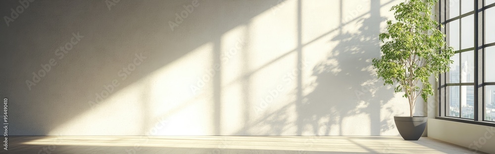 Aufkleber empty interior space featuring a window 3d rendering