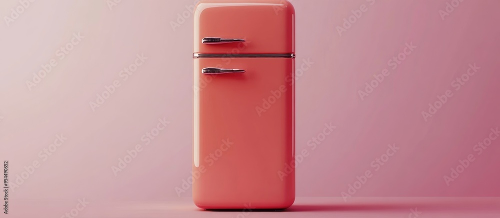 Poster 3d rendering of a linear refrigerator icon