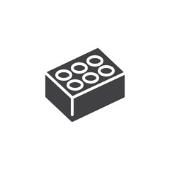 Plastic brick toy vector icon