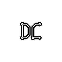 DC monogram logo design letter text name symbol monochrome logotype alphabet character simple logo
