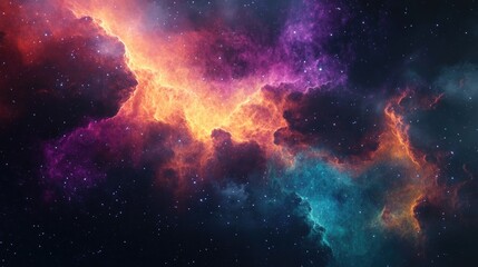 Colorful nebula in outer space depicted through 3D cartoon rendering