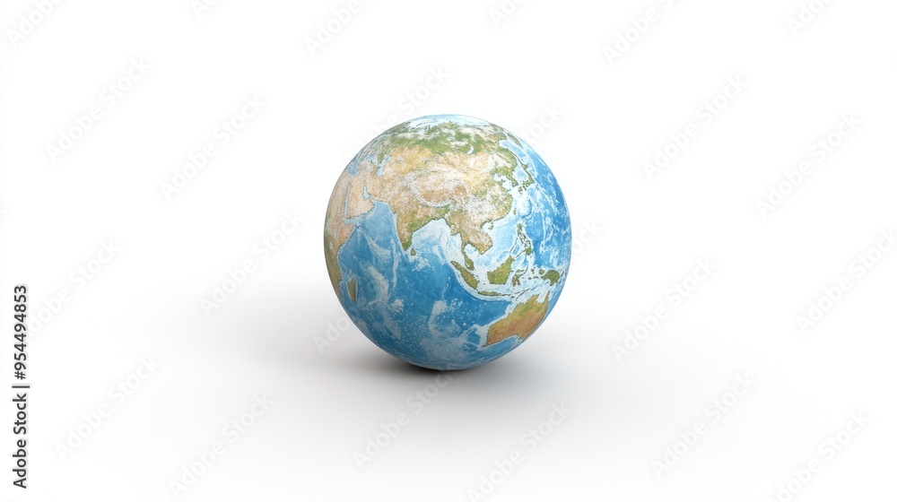 Aufkleber isolated on a white background a 3d cartoon rendering of a globe