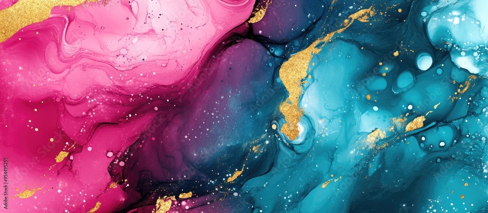 Aufkleber art abstract paint blots background featuring a 3d cartoon rendering marble texture with alcohol ink