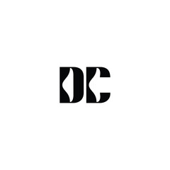 DC monogram logo design letter text name symbol monochrome logotype alphabet character simple logo