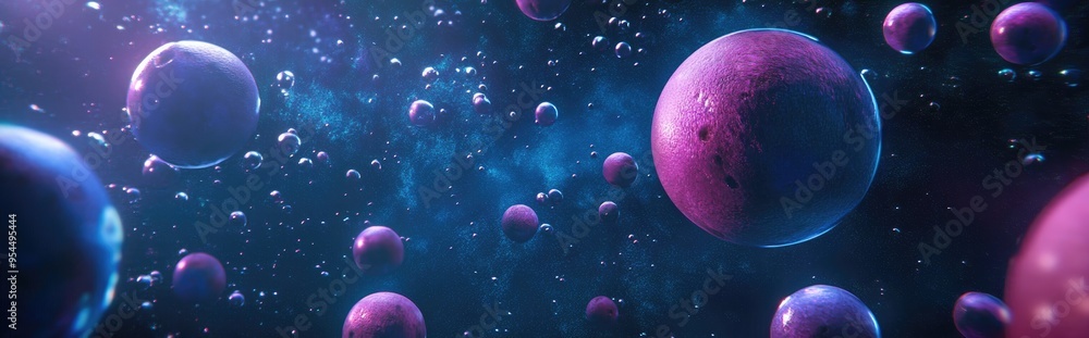 Aufkleber universe background or texture illustration in 3d cartoon rendering