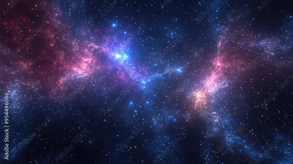 Aufkleber High definition star field background in a 3D cartoon rendering of deep space Colorful starry night sky outer space texture