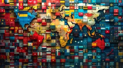 Multinational flags.