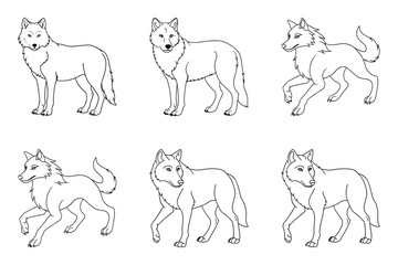 Wolf Silhouette Bundle in Vector Clip Art Style