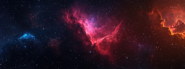 Beautiful nebula in a starry galaxy sky with 3D cartoon rendering