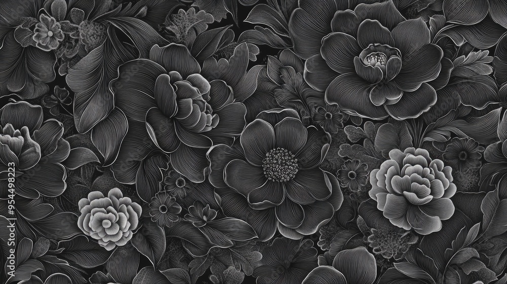 Poster Monochrome pattern suitable for backgrounds and designYong Tu