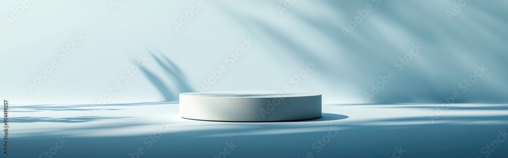 Poster minimalist abstract backdrop with pedestal 3d illustration and rendering