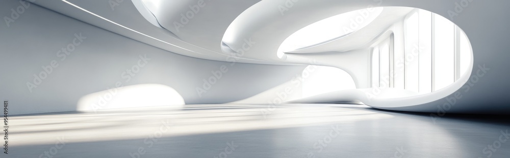Aufkleber abstract modern architectural background featuring an empty interior space 3d rendering