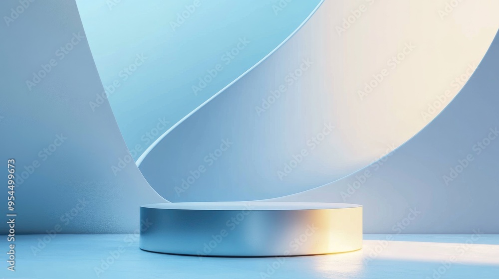Aufkleber elegant shiny podium for mockup presentation in minimalistic style with ample copy space 3d rendered