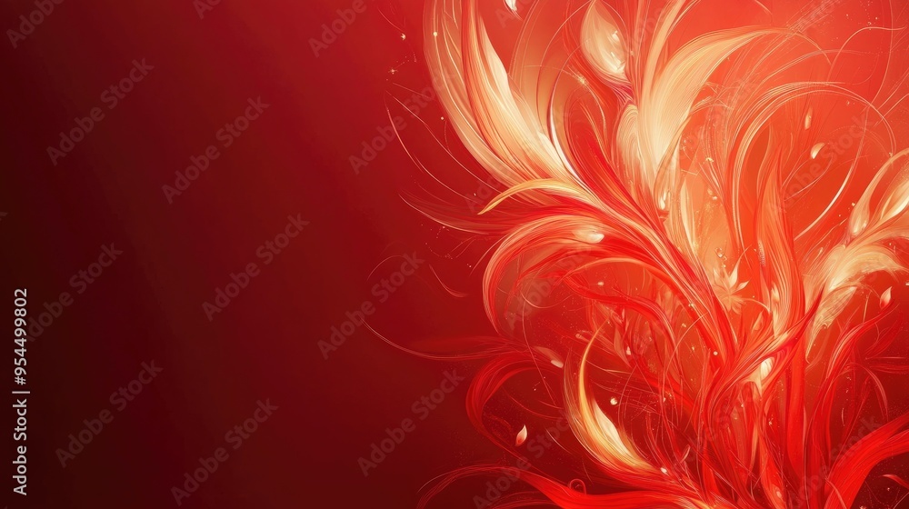 Poster red abstract design template for a card or banner with an artistic background
