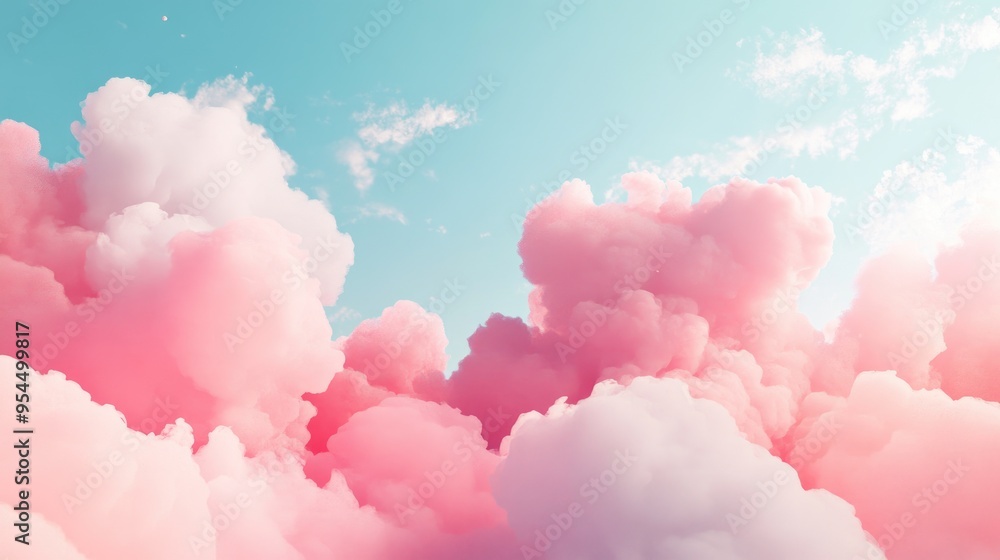 Aufkleber minimalist background featuring smoke and clouds created through 3d illustration and rendering