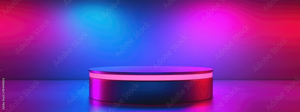 Aufkleber elegant background featuring a pedestal and a display case 3d illustration and rendering