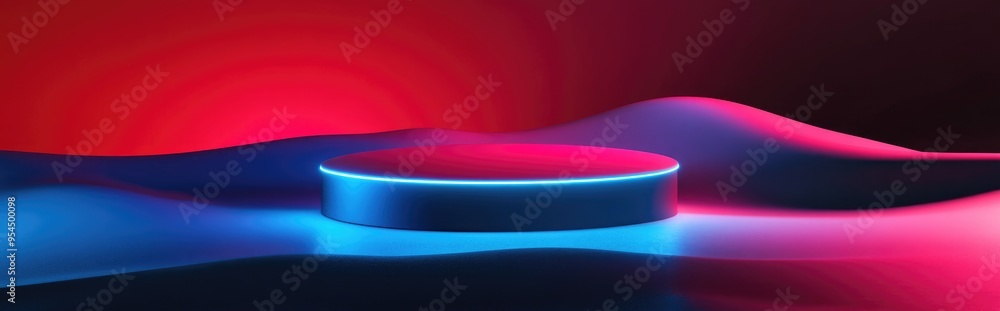 Poster minimalist abstract background featuring a pedestal 3d illustration and rendering