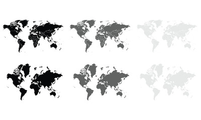 World map.United States, China, Russia, Germany, United Kingdom, Japan, France, India, Brazil, Canada, Italy. modern colorful style.States and geographical borders, political map vector illustration.
