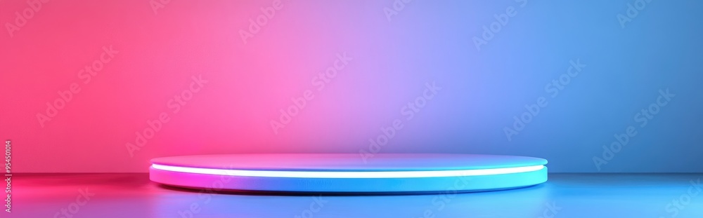 Aufkleber minimal product display stand abstract composition with a podium in white and pastel blue 3d renderi