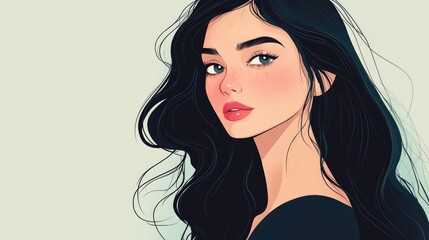 Cartoon illustration of a woman