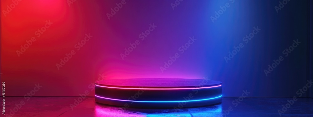 Aufkleber elegant background featuring a pedestal and a display case 3d illustration and rendering