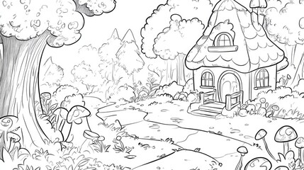 Obraz premium Printable Coloring Pages for Kids in 2D Cartoon Style