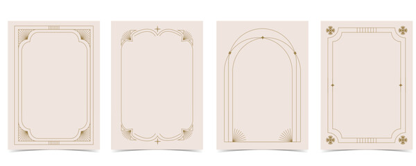 Vintage deco frame. Abstract decoration template for a4 vertical design
