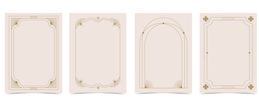 Vintage deco frame. Abstract decoration template for a4 vertical design