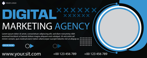 new creative professional banner design with digital audio system