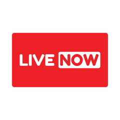 Live Now icon, website online video live stream symbol. Broadcasting and Streaming video, Live Now color vector illustration.
