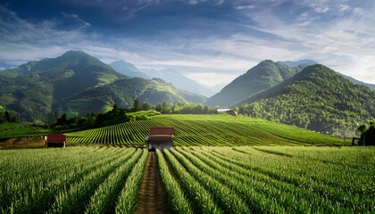 The rolling green hills are lined with vineyards and sprawling farms. Beautiful countryside...