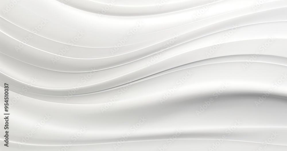 Poster a smooth, undulating white surface with flowing lines creating a modern aesthetic.